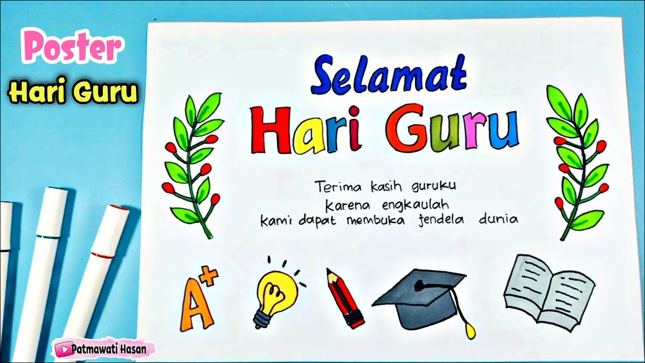 30 contoh poster hari guru simple mudah ditiru 