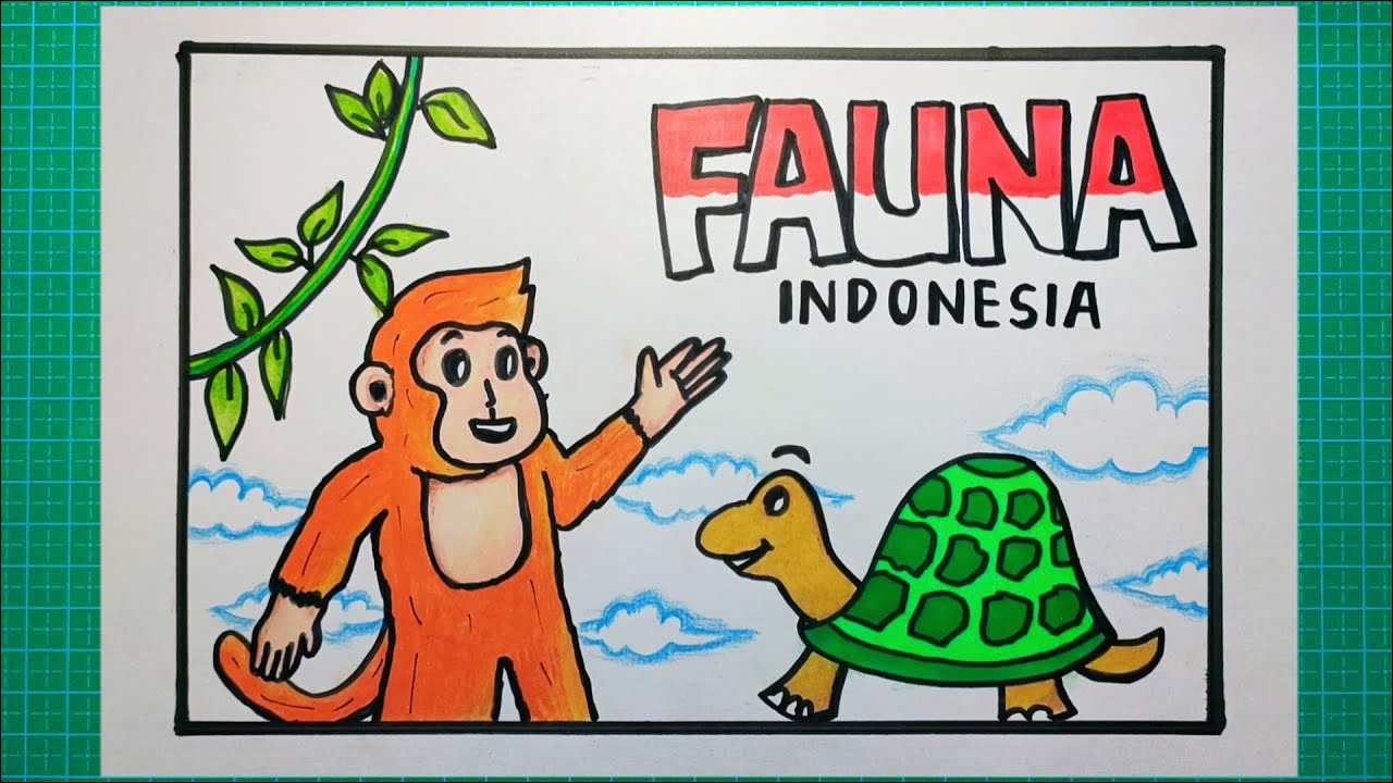 4 Gambar Monyet cerdik dan Kura-kura yang bermain bersama