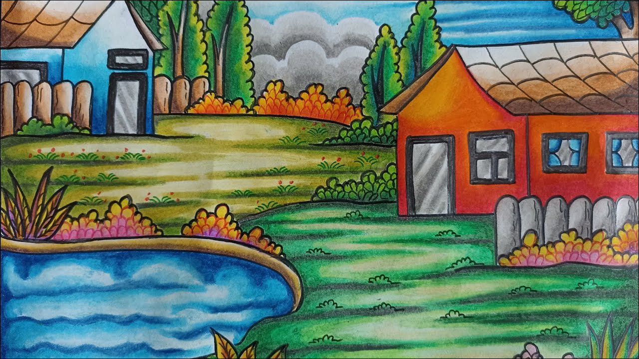 30+ Contoh Gambar Rumah Simple, Yang Sudah Diwarnai!