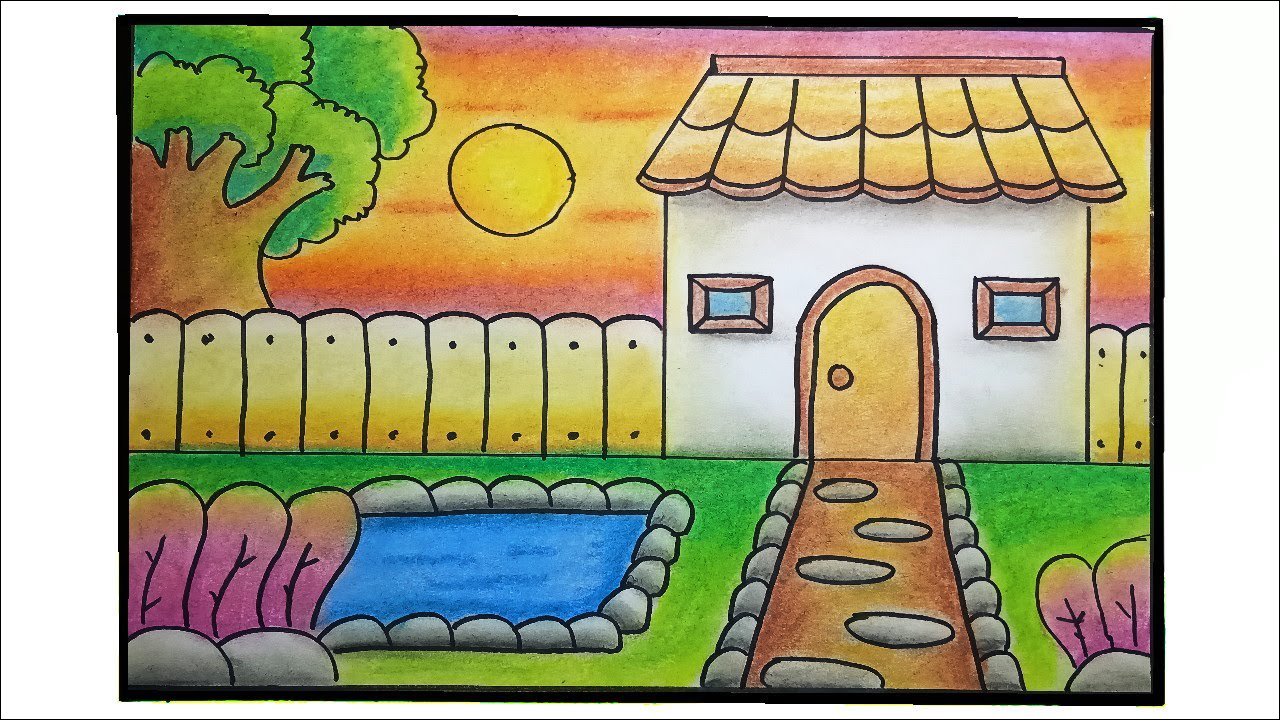 30+ Contoh Gambar Rumah Simple, Yang Sudah Diwarnai!