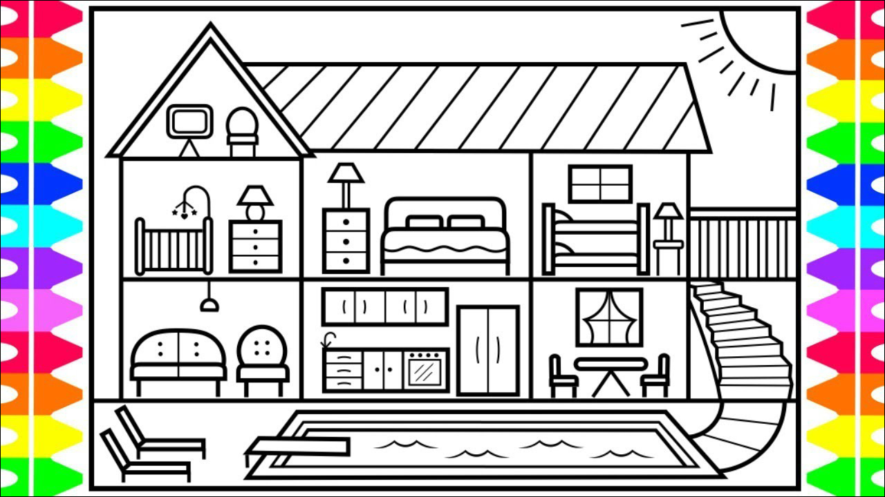 30 Contoh Gambar Rumah Simple Yang Sudah Diwarnai