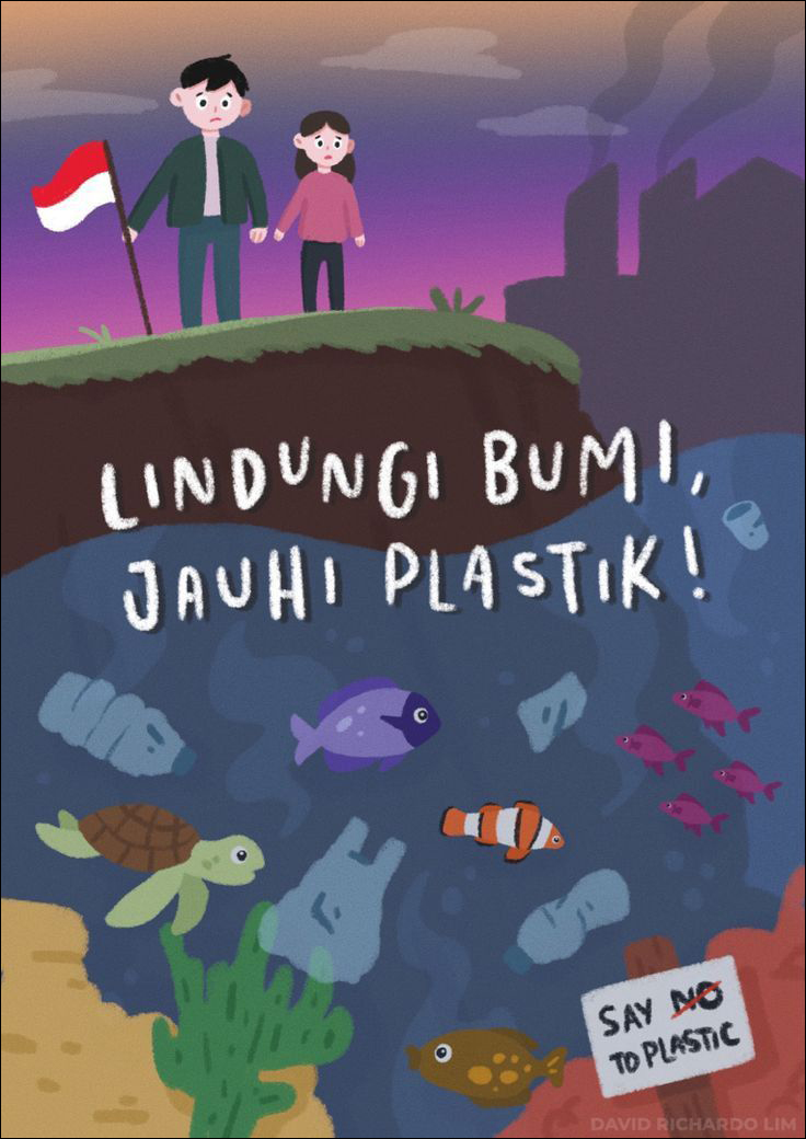 30+ Contoh Poster Lingkungan Simple, Mudah Ditiru Anak TK, SD, SMP!