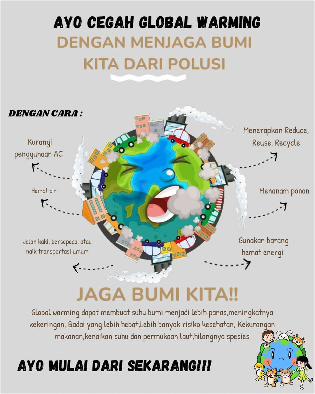 30+ Contoh Poster Lingkungan Simple, Mudah Ditiru Anak TK, SD, SMP!