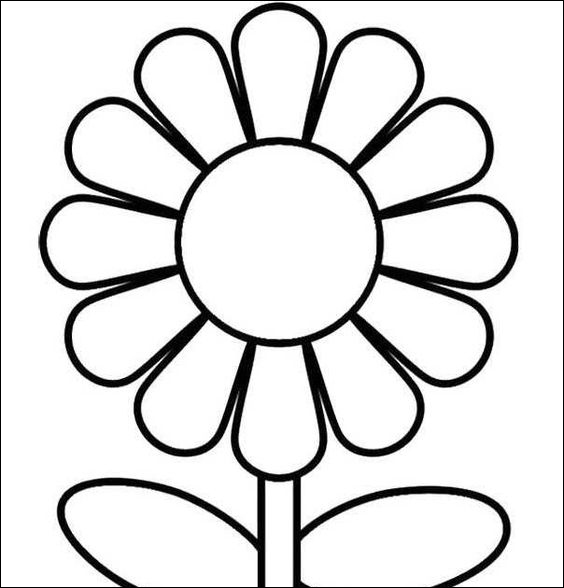 1 Gambar bunga sederhana hitam putih