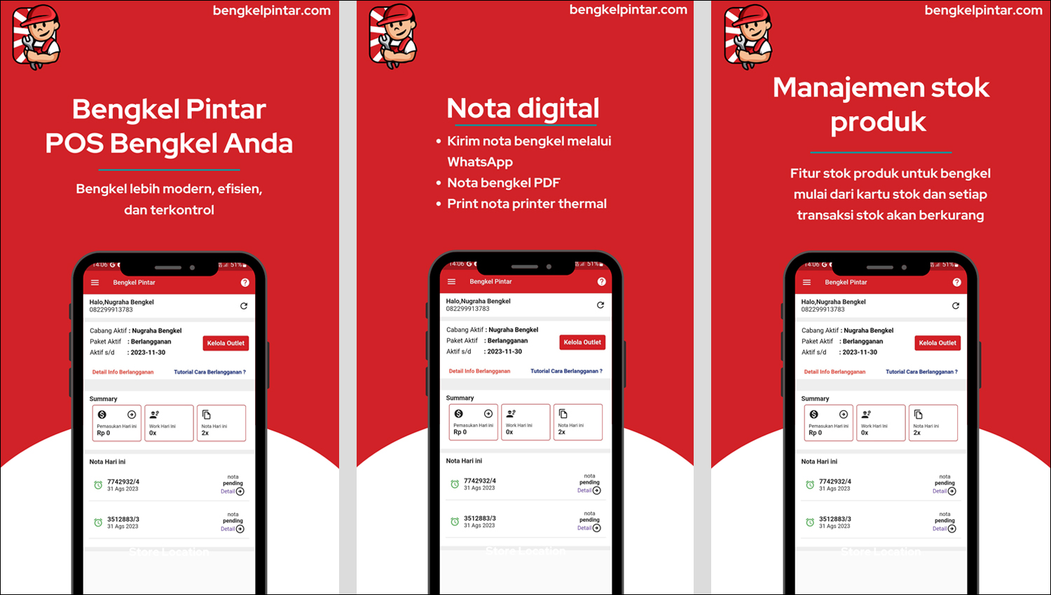 Fitur Utama Aplikasi Bengkel Pintar
