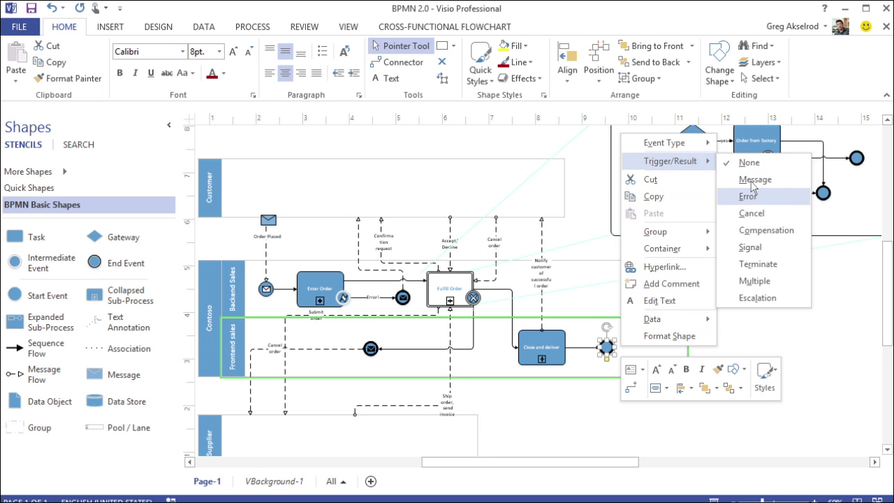 3. Menggunakan Basic Shapes di Microsoft Visio 2013