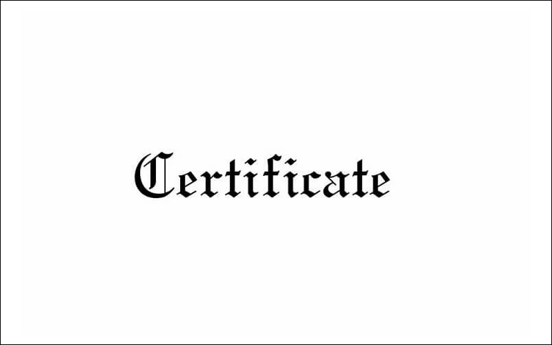 1. Font Certificate
