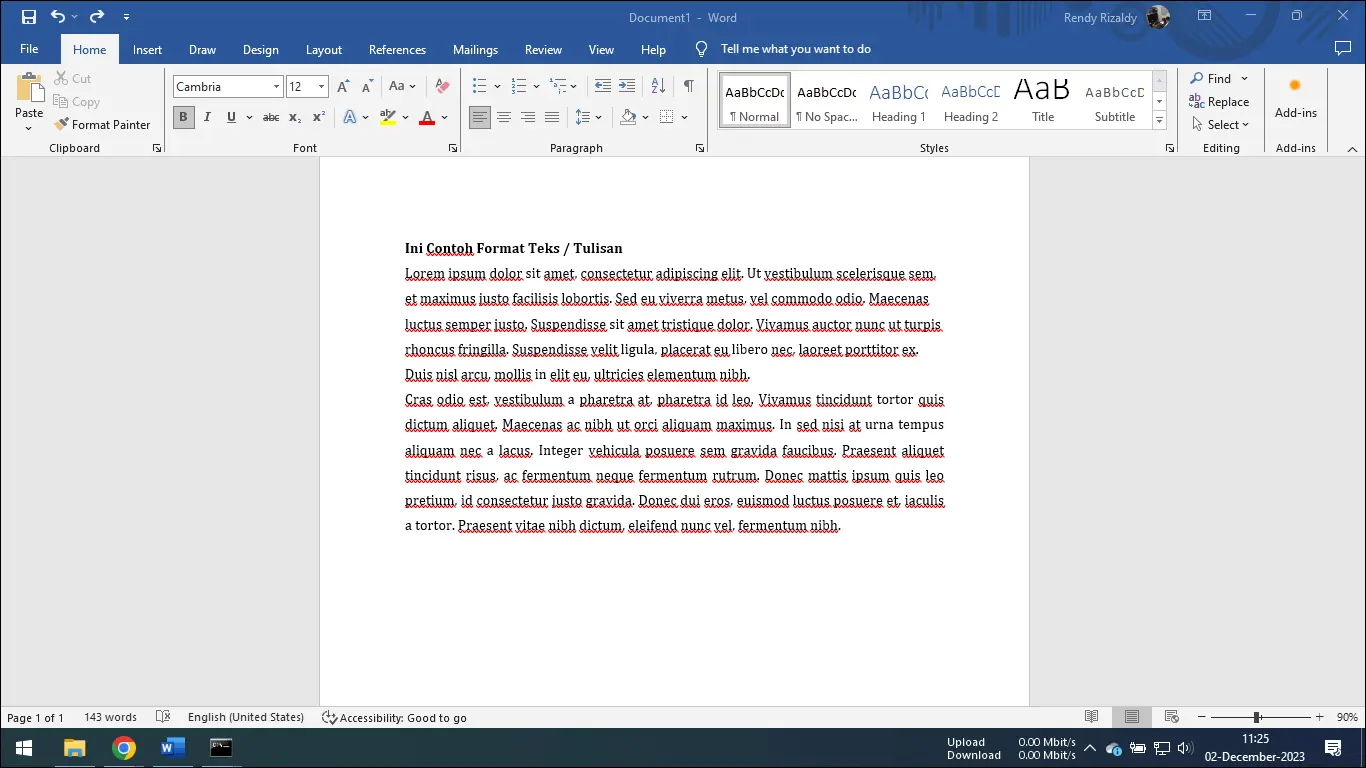 1. Temukan bagian mana yang diubah ke rata Kanan