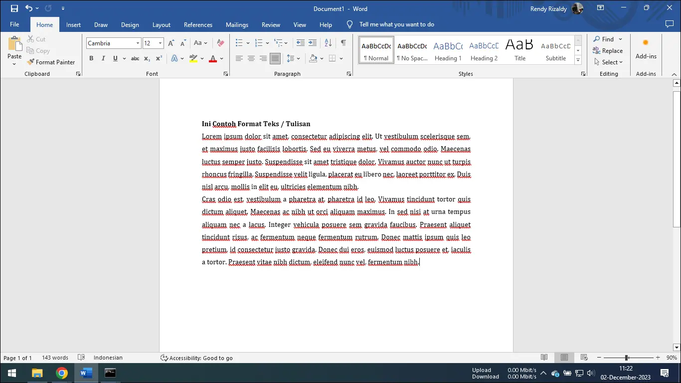 1. Temukan bagian mana yang diubah ke rata Kiri
