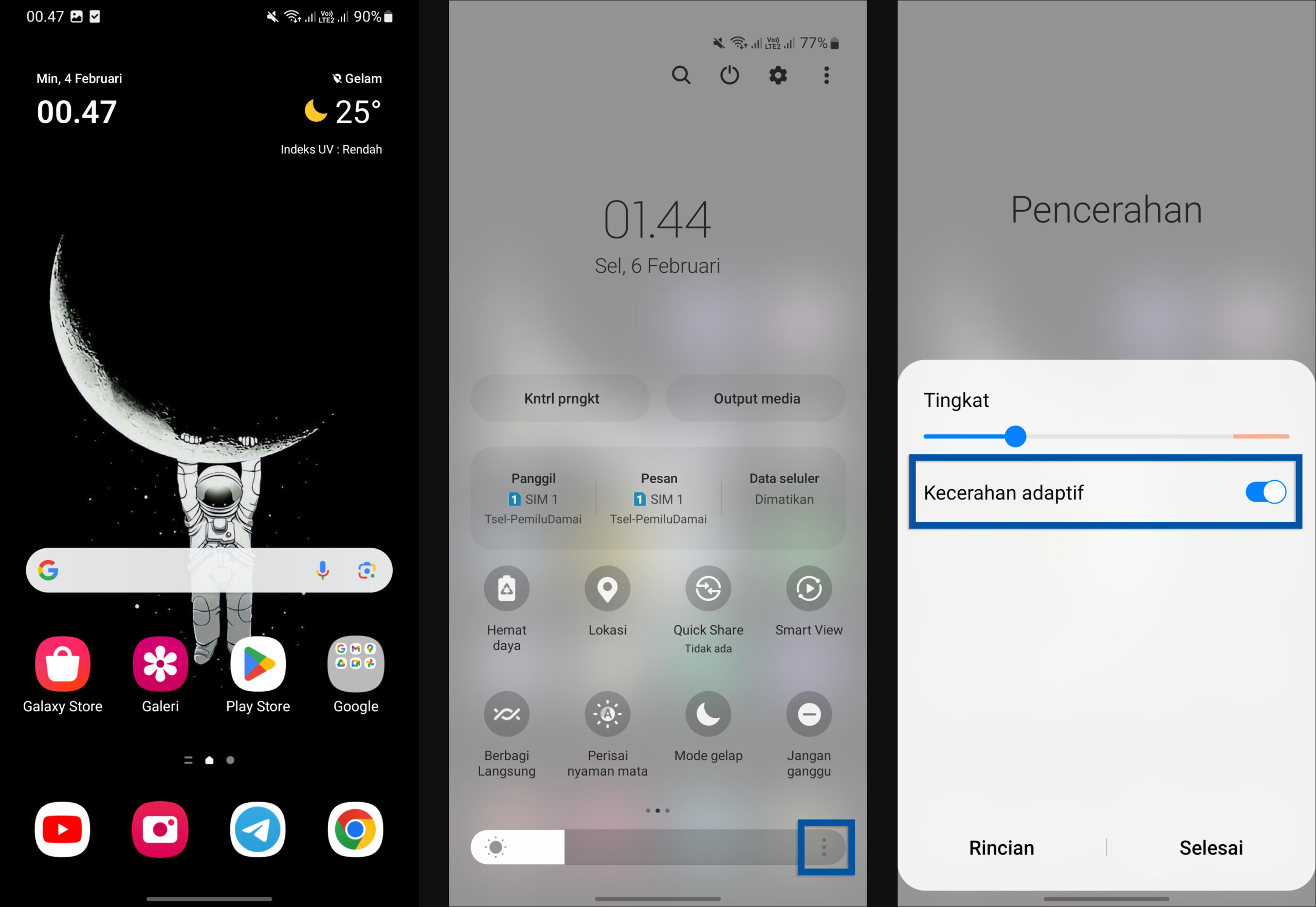Aktifkan kecerahan Adaptif - Dianisa.com