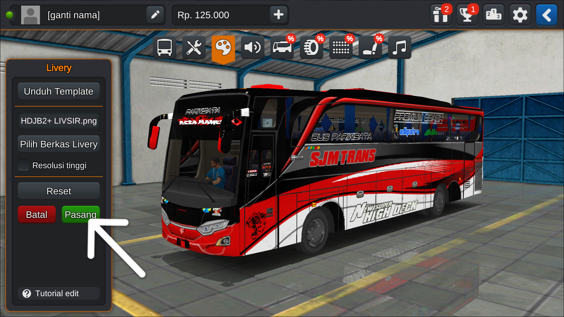 Langkah 6 Memasang Livery Bussid Pariwisata