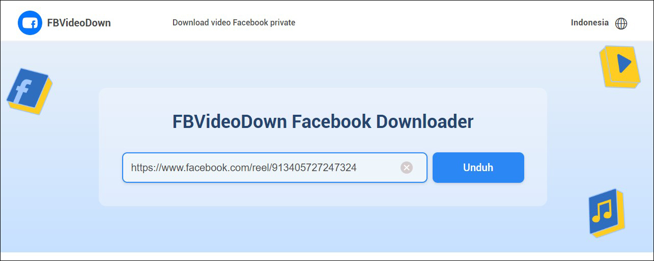 4 Paste Tautan di FBVideoDown