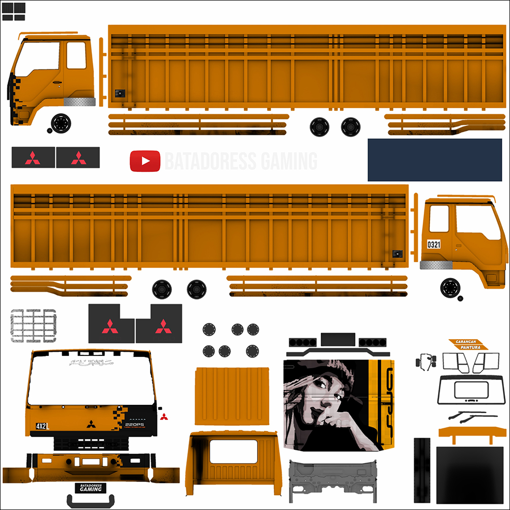 32. LIVERY FUSO FIGHTER ORANYE