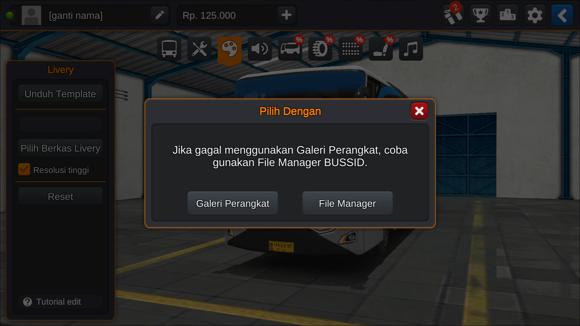 Langkah 3 Memilih tempat berkas penyimpanan - Livery Bussid Anime