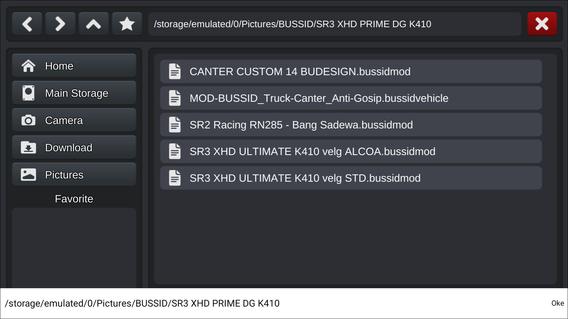 Langkah 4 Mencari file MOD di File Manager - Livery BUSSID Truck Canter