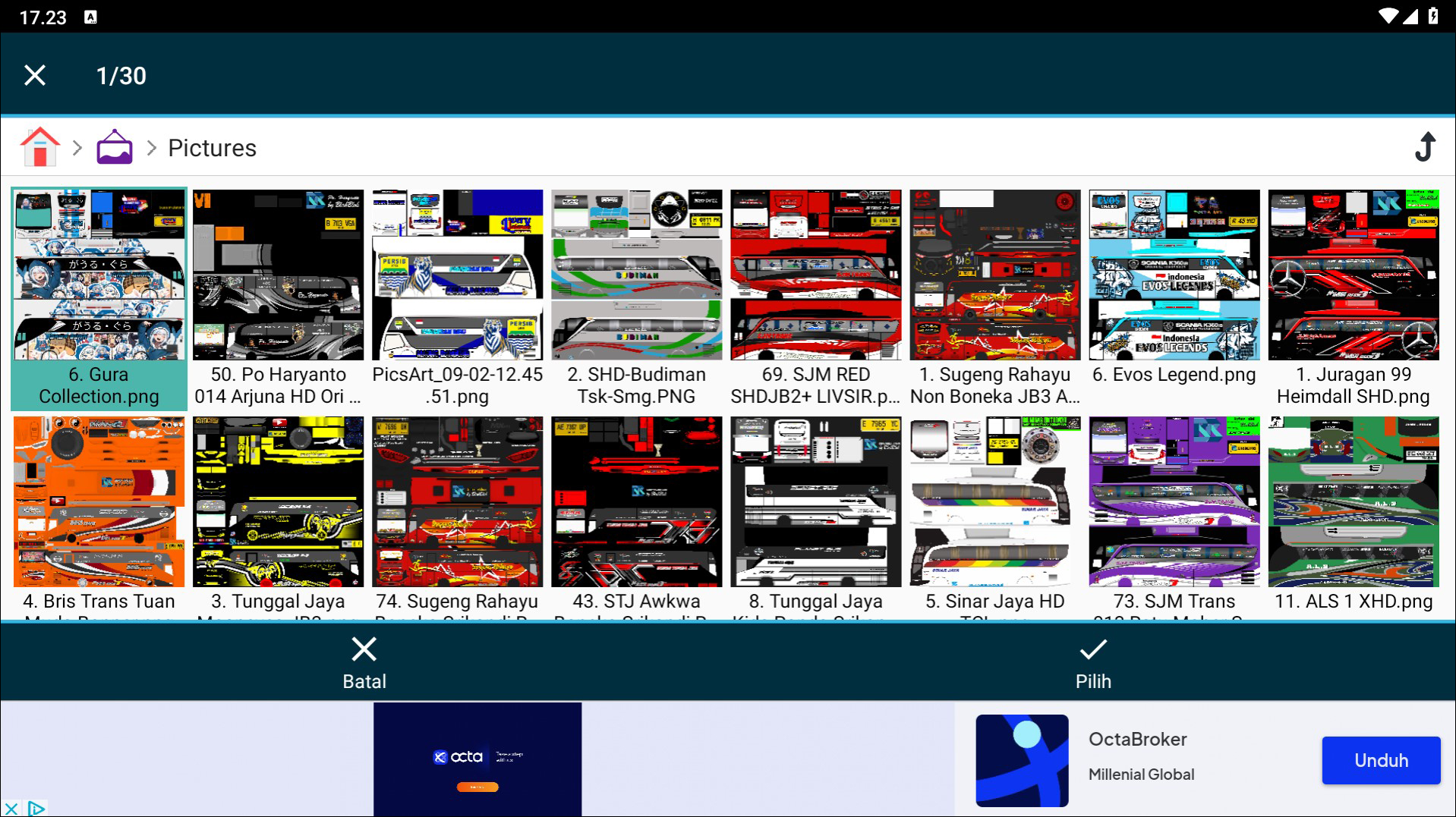 Langkah 5 Memilih Livery yang digunakan - Livery Bussid Anime