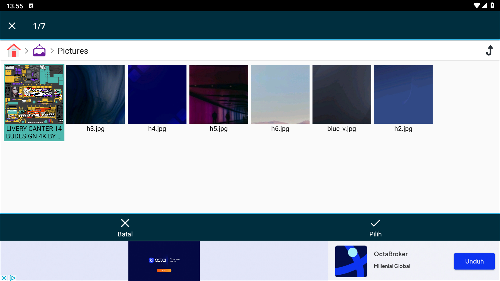 Langkah 5 Memilih Livery yang digunakan - Livery Bussid Truck Canter