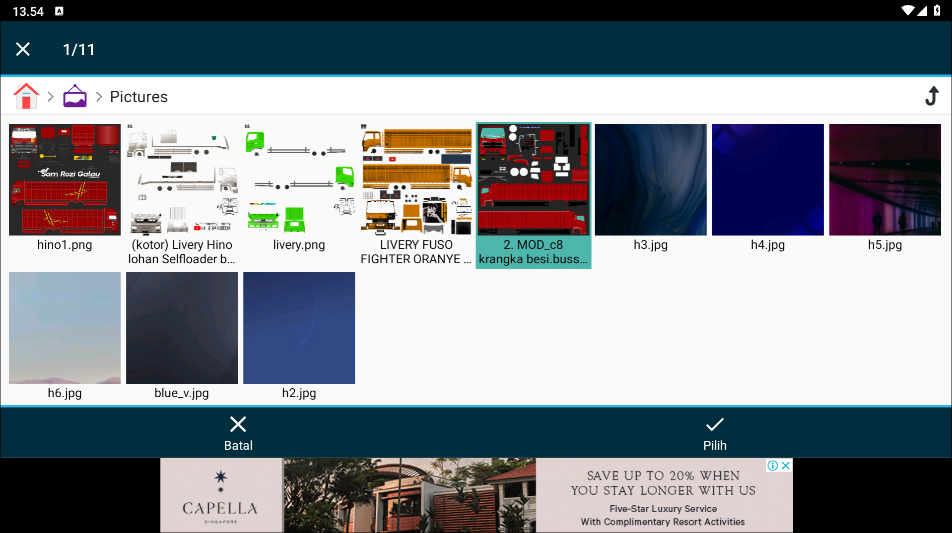 Langkah 5 Memilih Livery yang digunakan - Livery Bussid Truck Tronton