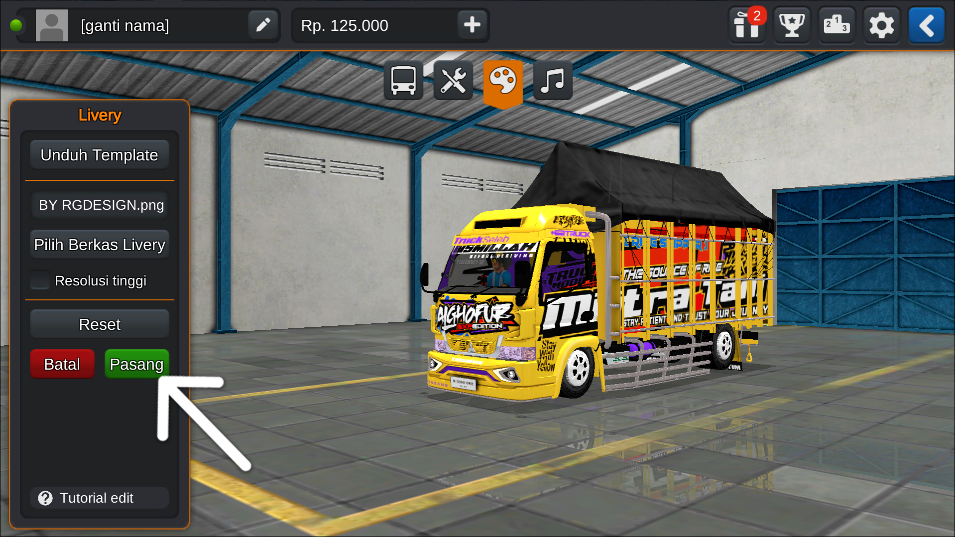 Langkah 6 Memasang Livery Bussid Truck Canter